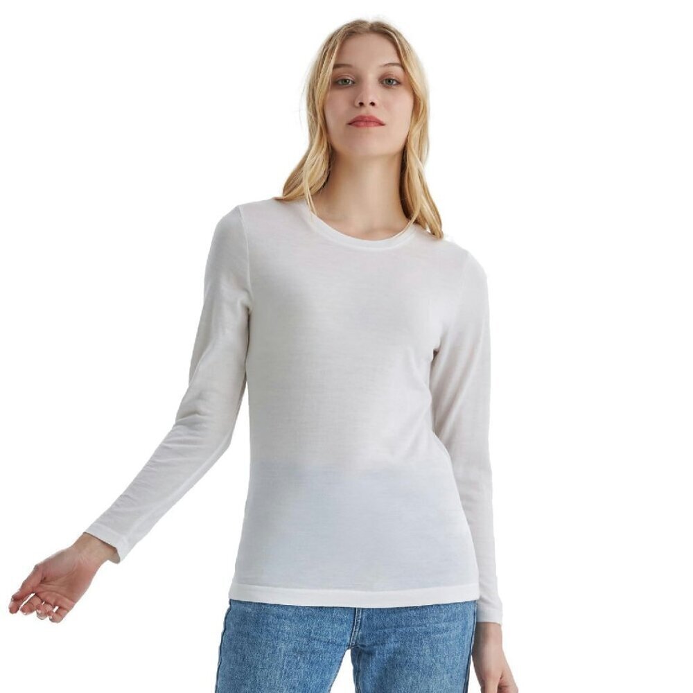 100% Merino Wool Base Layer Long Sleeve Top for Hiking Skiing